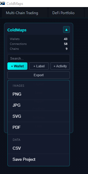 Export options